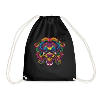 Clowncore, Aesthetic, Colorful, Circus, Clown, Creepy - Drawstring Bag - black - Front