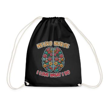 Neuro Nurse Pflegefachkraft Neurologie Geschenk - Turnbeutel - Schwarz - Vorne