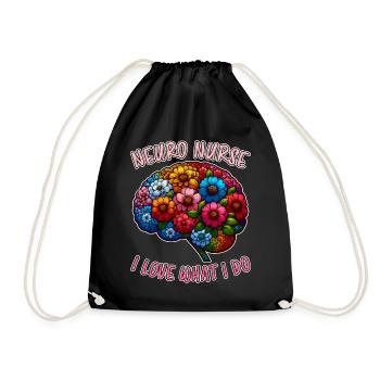 Neuro Nurse Pflegefachkraft Neurologie Geschenk - Turnbeutel - Schwarz - Vorne