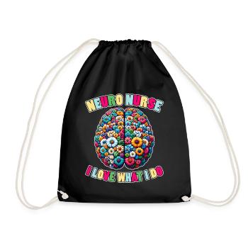 Neuro Nurse Pflegefachkraft Neurologie Geschenk - Turnbeutel - Schwarz - Vorne