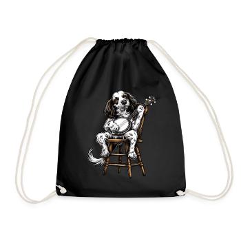 Anglais Springer Spaniel Chien Bluegrass Banjo Spie - Sac de sport léger - noir - Devant