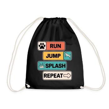 Dock Diving Spruch Dog Diving Dock Diving Geschenk - Turnbeutel - Schwarz - Vorne