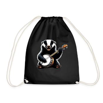Honey Badger Ratel Bluegrass Banjo Spieler - Turnbeutel - Schwarz - Vorne