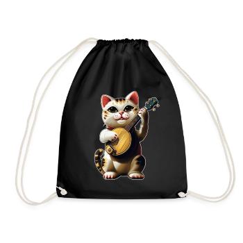 Maneki Neko Chat Japonais Lucky Bluegrass Banjo - Sac de sport léger - noir - Devant