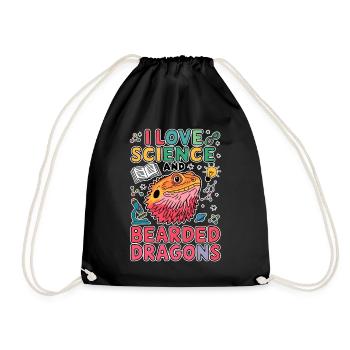 Dragon barbu étudiant en sciences Cadeau de dragon barbu - Sac de sport léger - noir - Devant