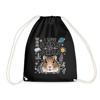 Gerbil Science Student Fun Gerbil Gift - Drawstring Bag - black - Front