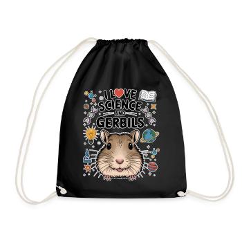 Gerbil Science Student Fun Gerbil Gift - Drawstring Bag - black - Front