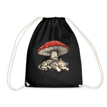 Cottagecore Esthétique Dormir Chat Gris Pil - Sac de sport léger - noir - Devant