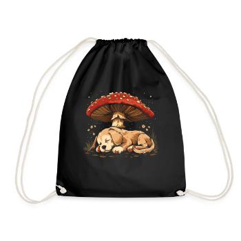 Cottagecore Esthétique Chien Dormant Champignon Sorcière - Sac de sport léger - noir - Devant