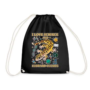 Leopard Gecko Saying Student Leopard Gecko Gift - Drawstring Bag - black - Front