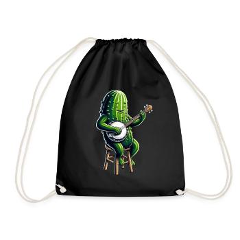 Gurke Gurke Dill Bluegrass Banjo Spieler - Turnbeutel - Schwarz - Vorne