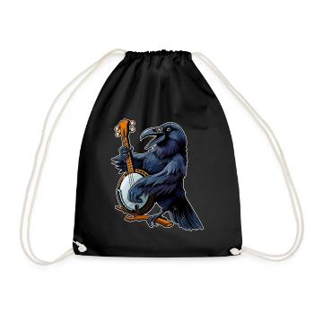 Raven Crow Joueur de banjo bluegrass - Sac de sport léger - noir - Devant