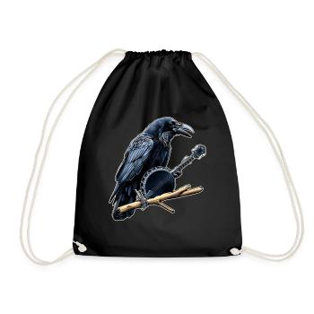 Raven Crow Bluegrass Banjo Player - Drawstring Bag - black - Front