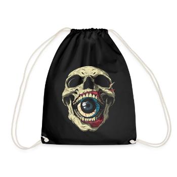 Weirdcore Aesthetic Skull Eyeball Creepy S - Drawstring Bag - black - Front