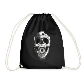 Weirdcore Aesthetic Skull Eyeball Creepy S - Drawstring Bag - black - Front