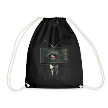 Esthétique bizarre TV Homme Oeil Grunge brins - Sac de sport léger - noir - Devant