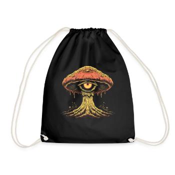 Cottagecore Weirdcore Esthétique Champignon Globe oculaire C - Sac de sport léger - noir - Devant