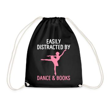 Ballerina Ballet Dancer Books Lover Abgele - Drawstring Bag - black - Front
