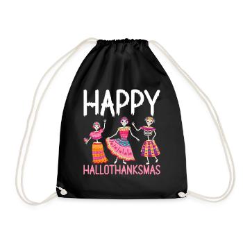 Ballet Halloween Thanksgiving Christmas Hallot - Drawstring Bag - black - Front