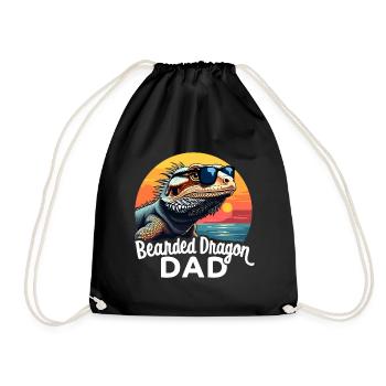 Dragon barbu disant papa drôle dragon barbu cadeau - Sac de sport léger - noir - Devant