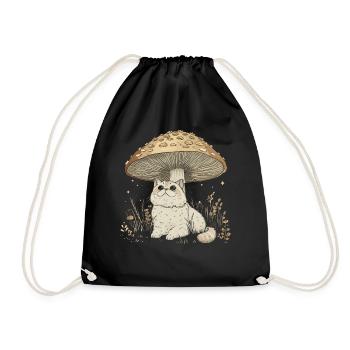 Cottagecore Esthétique Chat Mignon Champignon Sorcière - Sac de sport léger - noir - Devant