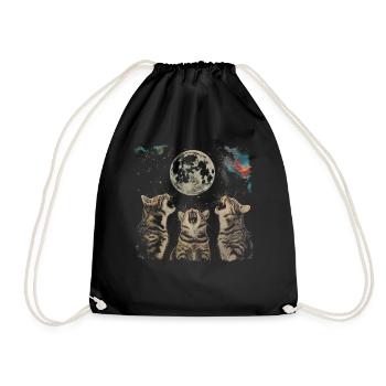 Chat américain à poil court Lune hurlante - Sac de sport léger - noir - Devant