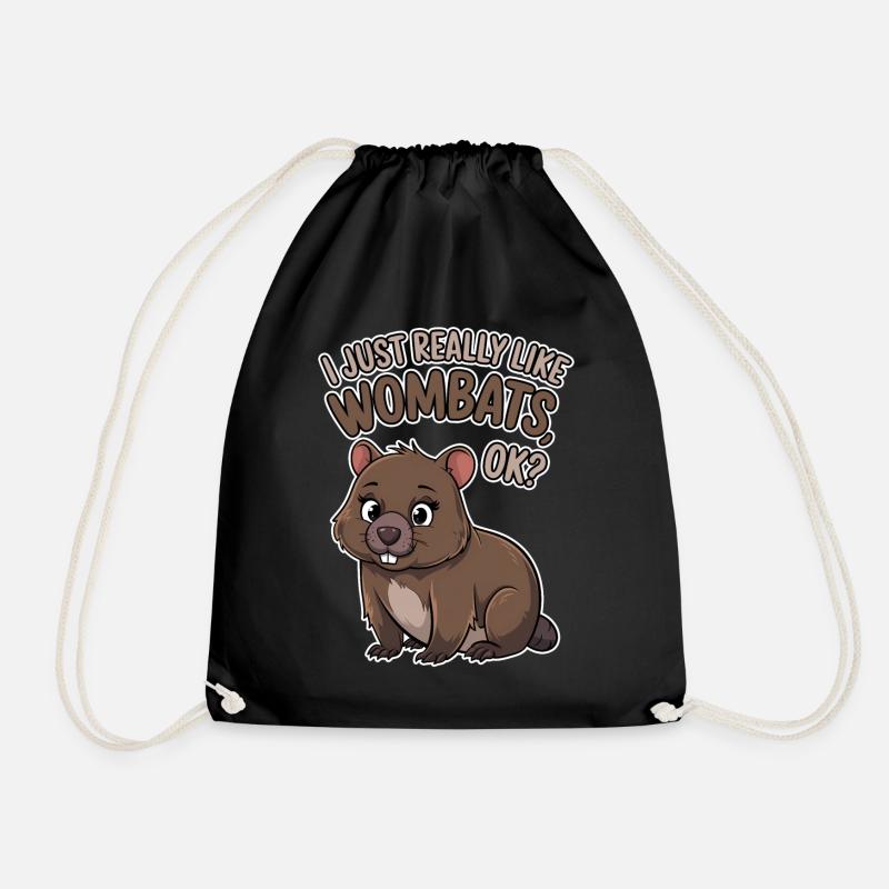 Wombat Spruch Australien Lustiges Wombats Geschenk - Turnbeutel - Schwarz