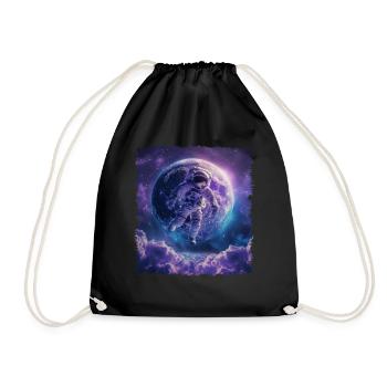 Astronaute Lune flottante de l’espace - Sac de sport léger - noir - Devant