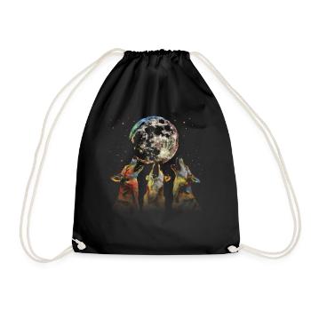 Bouvier australien chien chien lune hurlante - Sac de sport léger - noir - Devant