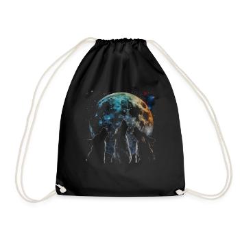Bouvier australien chien chien lune hurlante - Sac de sport léger - noir - Devant