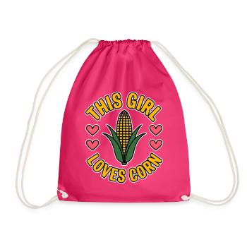 Maiskolben Spruch Mais Lustige Maiskolben Geschenk - Turnbeutel - Fuchsia - Vorne