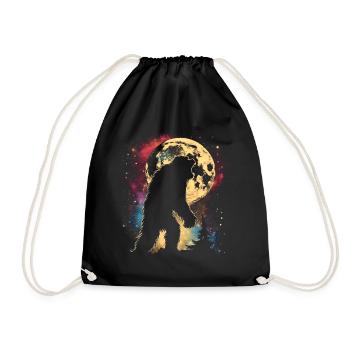 Bigfoot Sasquatch Yeti Heulender Mond - Turnbeutel - Schwarz - Vorne