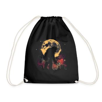 Bigfoot Sasquatch Yeti Heulender Mond - Turnbeutel - Schwarz - Vorne