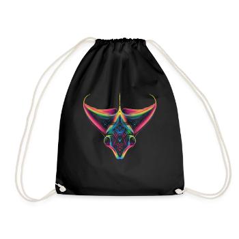 Stachelrochen Manta Rochen Popart - Turnbeutel - Schwarz - Vorne