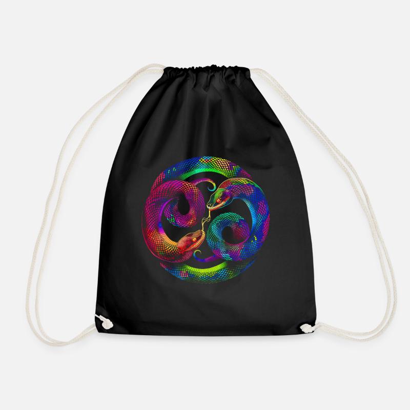 Schlange Reptil Popart - Turnbeutel - Schwarz
