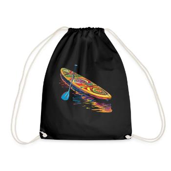 SUP Stand Up Paddling Paddle Board Popart - Turnbeutel - Schwarz - Vorne