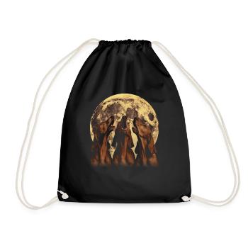 Limier Chien Lune Hurlante - Sac de sport léger - noir - Devant