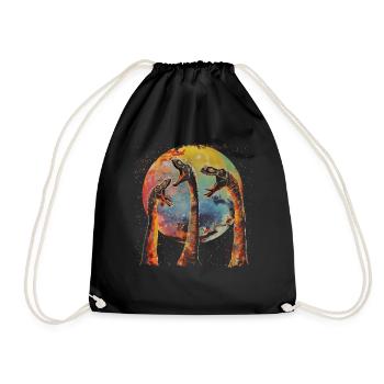 Brachiosaure dinosaure lune hurlante - Sac de sport léger - noir - Devant