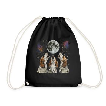 Brittany Spaniel Chien Lune Hurlante - Sac de sport léger - noir - Devant