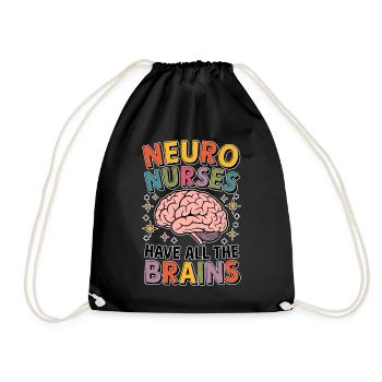 Neuro Nurse Nurse Neurology Gift - Drawstring Bag - black - Front