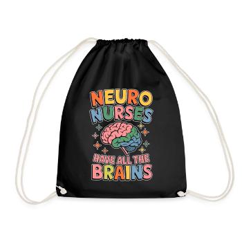 Neuro Nurse Pflegefachkraft Neurologie Geschenk - Turnbeutel - Schwarz - Vorne