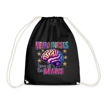 Neuro Nurse Nurse Neurology Gift - Drawstring Bag - black - Front