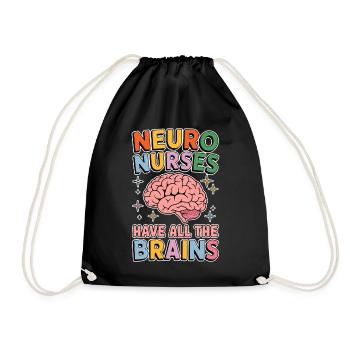 Neuro Nurse Nurse Neurology Gift - Drawstring Bag - black - Front