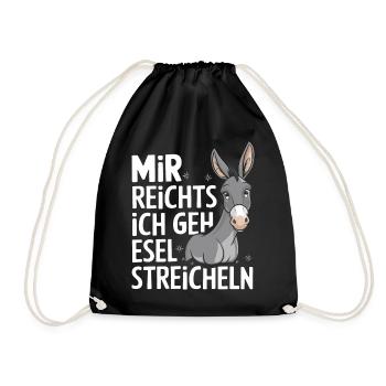 Esel Eselchen Maultier Muli - Turnbeutel - Schwarz - Vorne