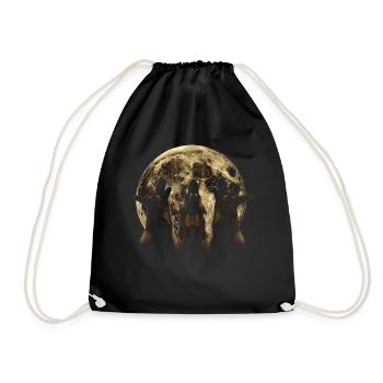 Belgian Malinois Dog Howling Moon - Drawstring Bag - black - Front