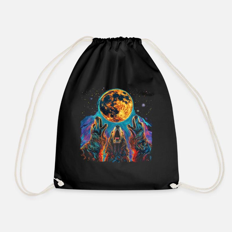Cocker Spaniel Hund Heulender Mond - Turnbeutel - Schwarz