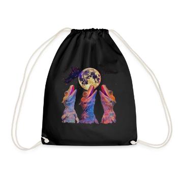 Lézard huppé Lune hurlante - Sac de sport léger - noir - Devant