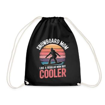 Snowboarderin Spruch Mama Snowboarding Geschenk - Turnbeutel - Schwarz - Vorne