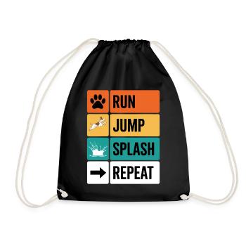 Dock Diving Saying Dog Diving Dock Diving Gift - Drawstring Bag - black - Front