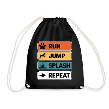 Dock Diving Saying Dog Diving Dock Diving Gift - Drawstring Bag - black - Front